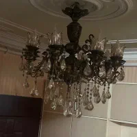 دو عدد لوسر برنز هشت شاخه اصل با کریستال زیبا