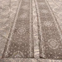 فرش کناره کرم قهوه ای