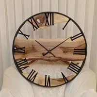 ساعت روستیک چوب گردو سایز 70 cm