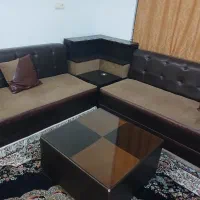 مبل ۷نفره چرم مخملی ۷۰۰۰۰۰۰|مبلمان خانگی و میز عسلی|شیراز, شیخ روزبهان|دیوار