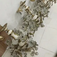 سه عدد لوستر سایز بزرگ فوق العاده زیبا برنزی دورنگ