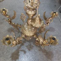 لوستر۵شاخه ملائکه سنگین تمام برنز وارتفا۷۰در۶۵