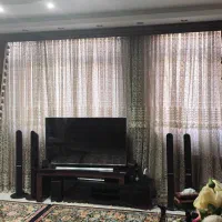 دوتا والان ضخیم خارجی مخمل قهوه ای کناره جدید|پرده، رانر، رومیزی|تهران, دهکده المپیک|دیوار