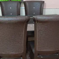 میزوصندلی چرم ناهارخوری شش نفره