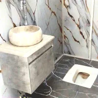 کفپوش طرح سنگ حمام سرویس بدون کثیفی سرامیک یکروزه|خدمات پیشه و مهارت|رشت, رشتیان|دیوار