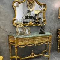 آینه کنسول چوبی مازول معرق بوفه میز تی وی ورق طلا|بوفه، ویترین، کنسول|تهران, تهرانپارس شرقی|دیوار