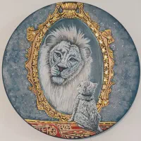 دیوارکوب سفالی کار شده با رنگ اکریلیک