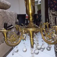 لوستر ۶ شاخه برنزی بسیار تمیز