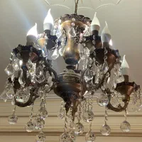 لوستر ۵ شاخه ۱۰ شعله برنزی