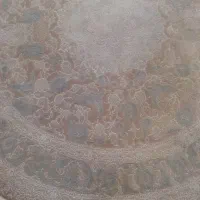 فرش گرد ۱/۵ در ۱/۵ گل برجسته کاملا نخ