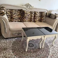 مبل ۷نفره کنده کاری چوبی شیک و سالم فوری زیر قیمت