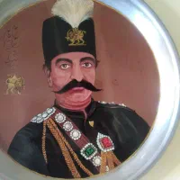 سینی قدیمی  نقاشی ناصر الدین شاه  قاجار
