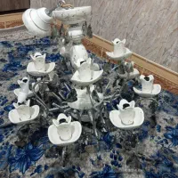 لوستر ۱۲شعله ۱۲شاخه استیل سرامیک