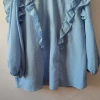 شومیز آبی آستر دار