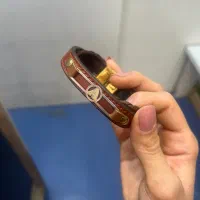 دستبند چرم با پلاک نقره
