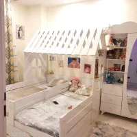 تخت خواب دو نفره کلبه ایی