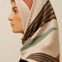 روسری ساتن دور دست دوز