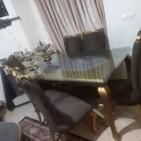 حراج غذا خوری ۶نفره با میز شیشه ای