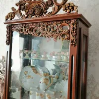 بوفه کنده کاری شده نو با رنگ گردویی|بوفه، ویترین، کنسول|تبریز, |دیوار