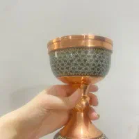 قندان مسی و جام مسی میناکاری شده