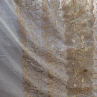 فروش پرده حریر طرحدار طلاکوب