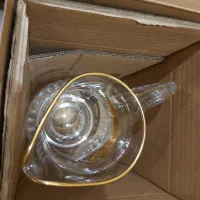 پارچ و لیوان کریستال چک طلا کوب|ظروف سرو و پذیرایی|گرمدره, |دیوار