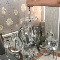 فروش دو عدد  لوستر  شیش شعله استیل|لوستر و چراغ آویز|تهران, شهر زیبا|دیوار