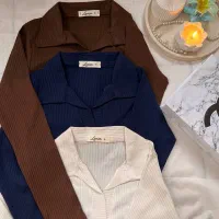 کراپ وارداتی یقه شکاری  آستین بلند|لباس|رشت, شالکو|دیوار