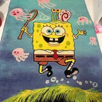 فرش اتاق کودک  باب اسفنجی دخترانه و پسرانه ۲در ۳
