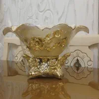 ۳عدد ظرف پذیرایی یا دکوری گل برجسته و کیک خوری