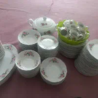 ظروف چینی گل قرمز