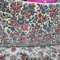 پشتی قالی دستبافت رنک کرم روشن