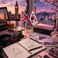 آموزش زبان انگلیسی و کره ای