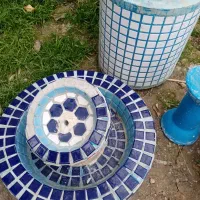 حوض دو طبقه فقط یک پایش شکسته وچند تیکه از حوض|صنایع دستی و سایر لوازم تزئینی|گرگان, |دیوار