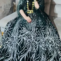 لباس محلی مخمل سبز لجنی
