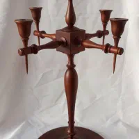 یک جفت شمعدان چوبی ۵ شعله (کار دست)