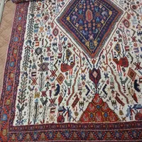 دو عدد قالی دستباف زمینی باف عتیقه