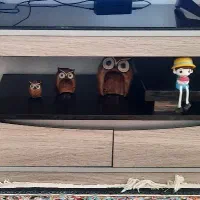 میز تلویزیون چوبی طوسی