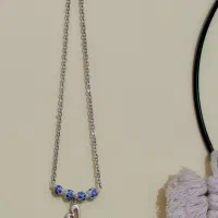 گردن آویز استیل با مهره های سرامیک