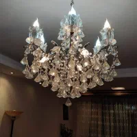 لوستر دوازده شاخه کریستالی