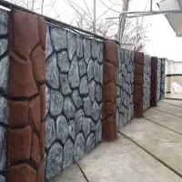 سیمان کاری سیاه و سفید طرح سنگ و درخت شن و سیمانی|خدمات پیشه و مهارت|رودسر, |دیوار