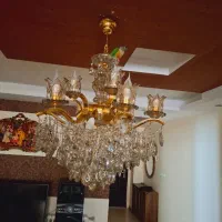 دو‌عدد لوستر کریستال، برنز، درجه یک،۶ شاخه دوقلو