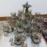 لوستر برنزی وکریستالی هشت شاخه