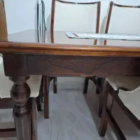 میز ناهارخوری چوبی ۶ نفره با روکش صندلی ترک|میز و صندلی غذاخوری|قائم‌شهر, |دیوار