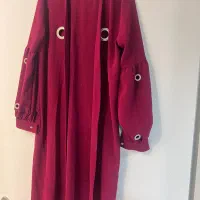 مانتو بلند رنگ زرشکی درحد نو