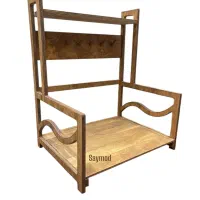 استند و نظم دهنده چوبی دو طبقه و دستگاه اسپرسو|آب‌چکان و نظم‌دهنده ظروف|اراک, |دیوار