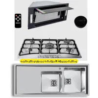 پک کامل هود گازتوکار رومیزی سینک استیل البرز مدلC9