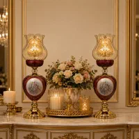 آباژور رومیزی مدل فرشته زرشکی