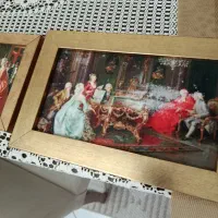 سه عدد تابلوعه قاب چوب و تصویر مخمل زیبا و سالم