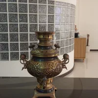 کتری مسی ذغالی و قوری